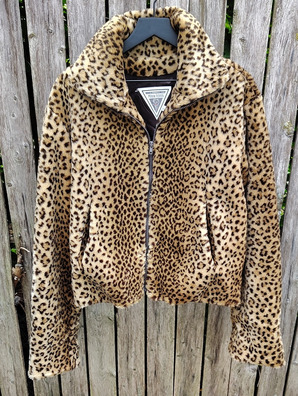 Vintage Marvin Richards Leopard-Print Faux Fur Zip Jacket